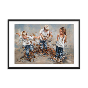 Brothers and leaves | Paper Prints