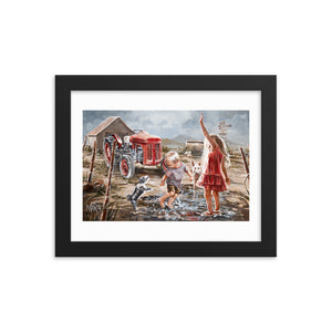 Two dogs and a tractor | Paper Prints