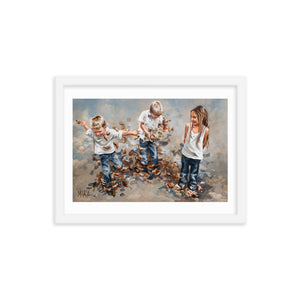 Brothers and leaves | Paper Prints