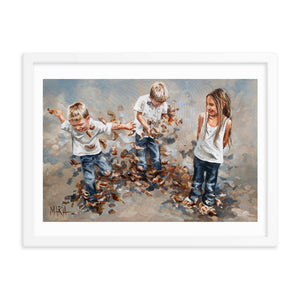 Brothers and leaves | Paper Prints