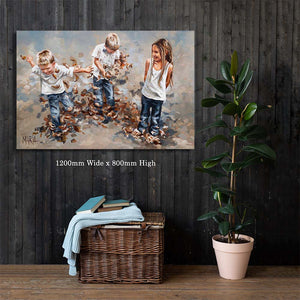 Brothers and leaves | Luxury Canvas Prints