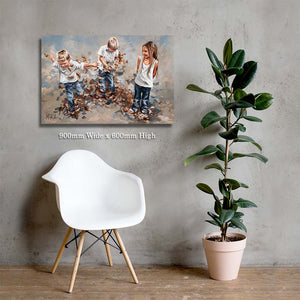 Brothers and leaves | Luxury Canvas Prints