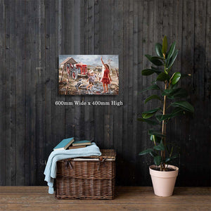 Two dogs and a tractor | Luxury Canvas Prints
