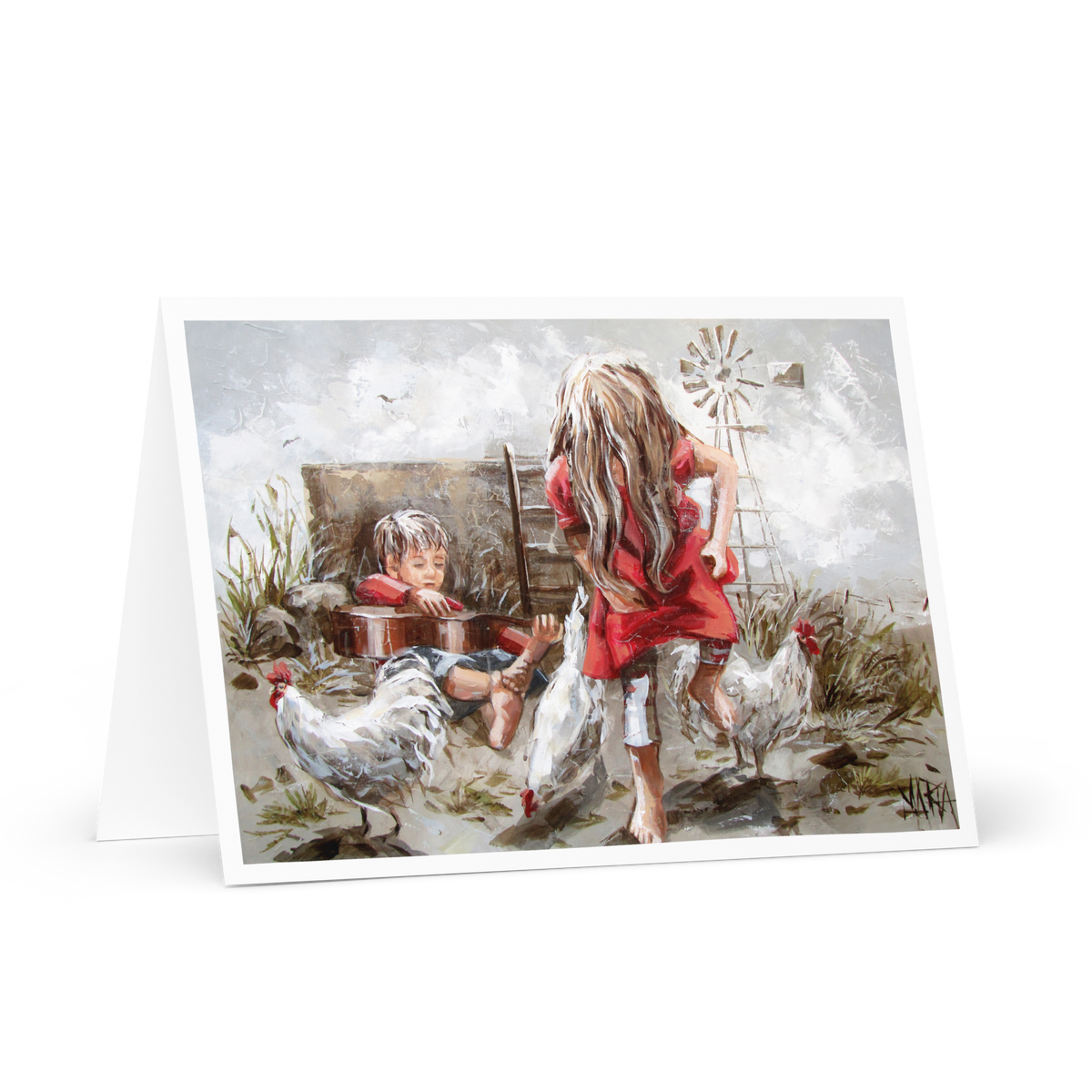 Strum the Guitar by the Dam | Greeting Card