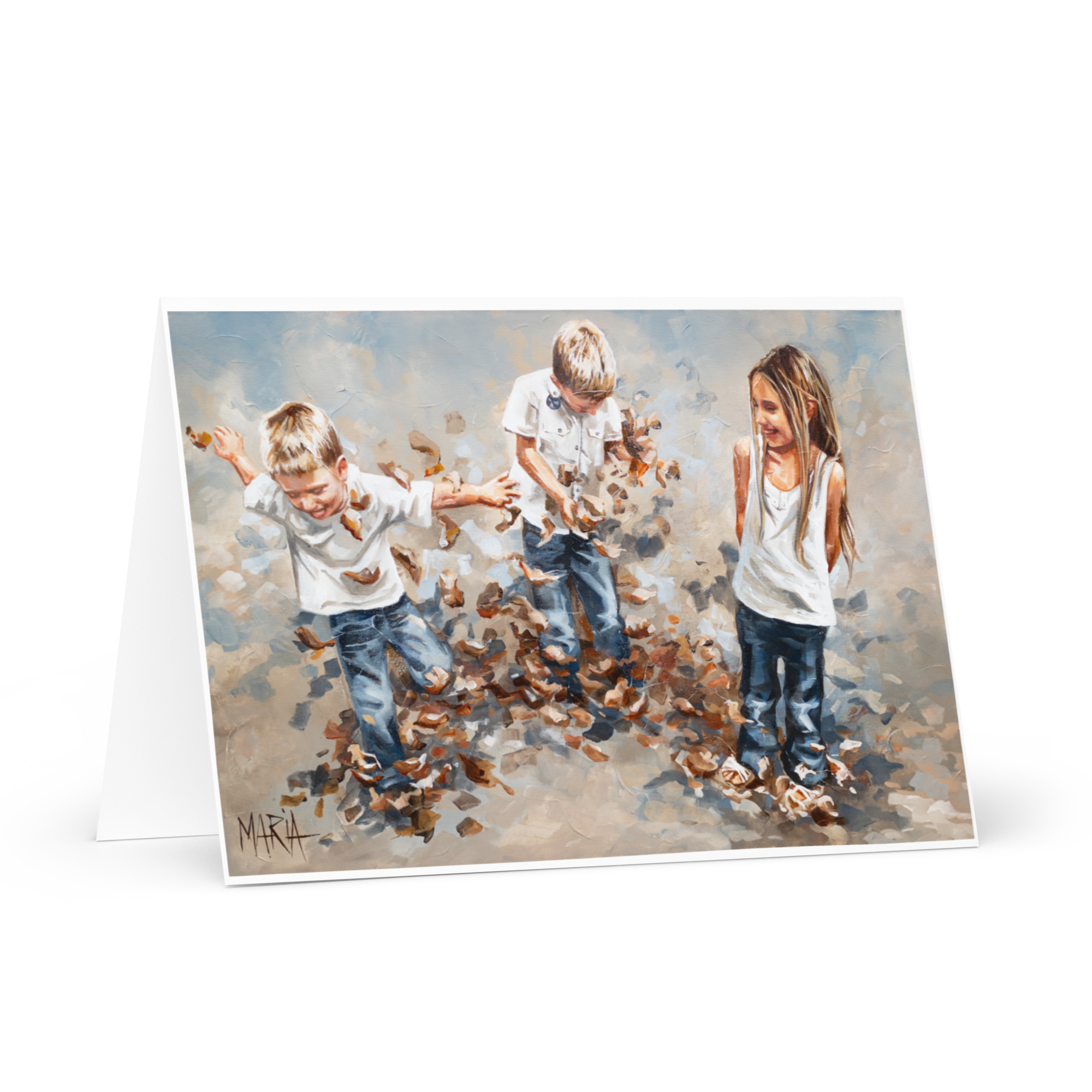 Brothers and Leaves | Greeting Card