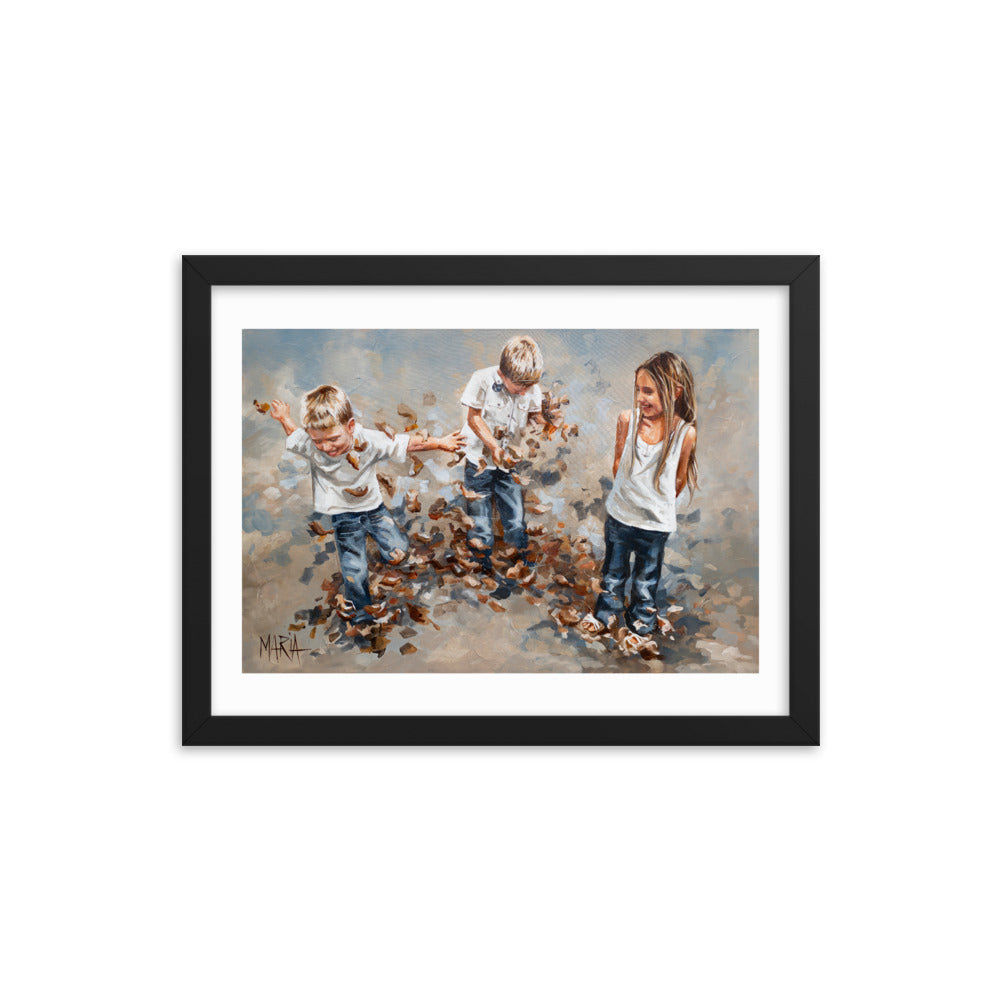 Brothers and leaves | Paper Prints