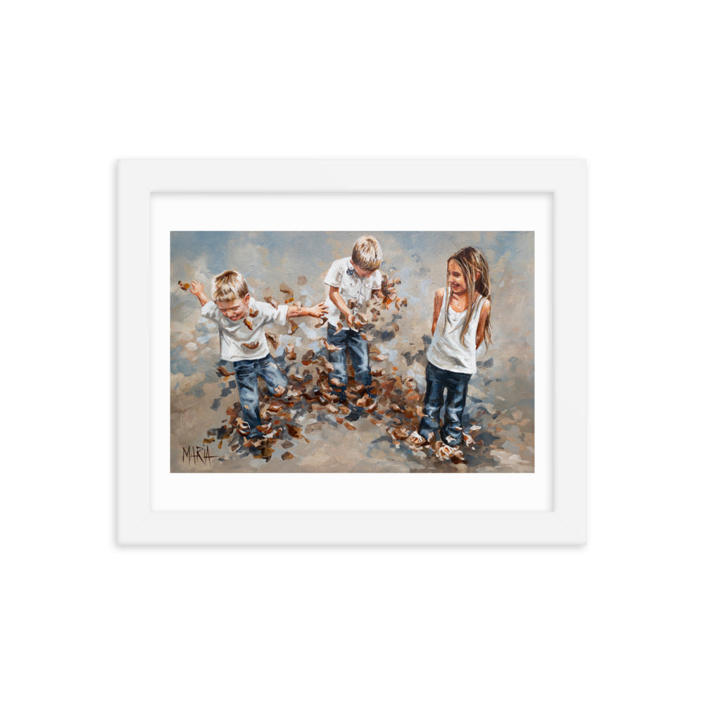 Brothers and leaves | Paper Prints