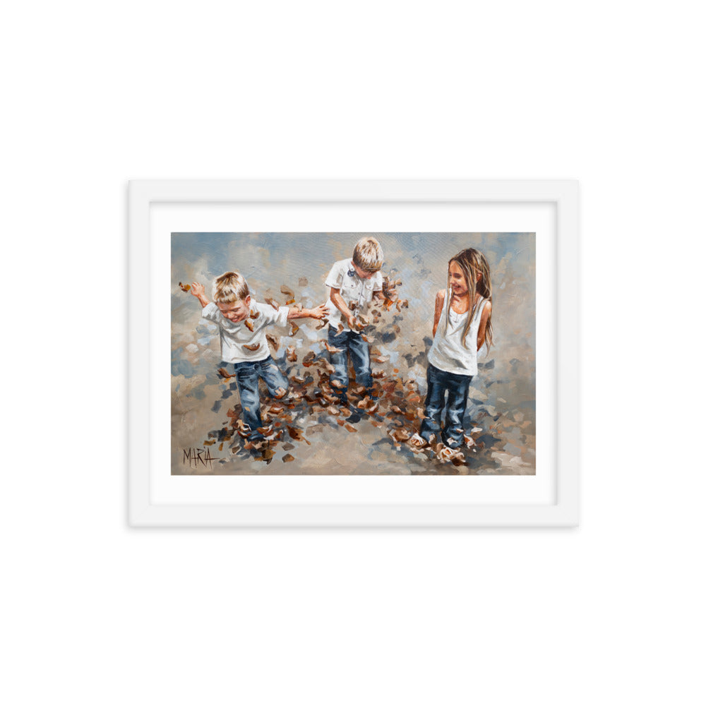 Brothers and leaves | Paper Prints